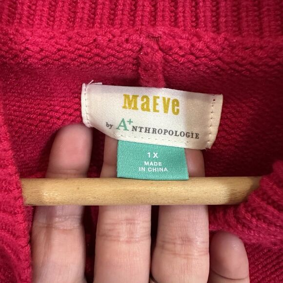 NEW Anthropologie Maeve Mock Neck Sweater Womens Size 1X Pink Tunic Crystal Soft - Picture 8 of 14